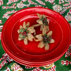 Pomegranate Inc Multi Flower Beaded Napkin Ring | Set of 4 Hot