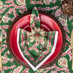 Pomegranate Inc Multi Flower Beaded Napkin Ring | Set of 4 Hot