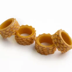 Pomegranate Inc Mustard Round Resin Beaded Napkin Ring | Set of 4 Online