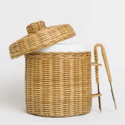 Pomegranate Inc Natural Wicker Lidded Ice Bucket Hot
