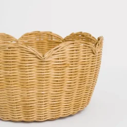 Pomegranate Inc Natural Wicker Scalloped Bowl Clearance
