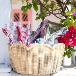 Pomegranate Inc Natural Wicker Scalloped Bowl Clearance