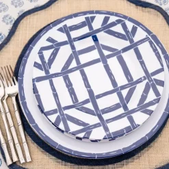 Pomegranate Inc Navy Bamboo Melamine Dinner Plates Clearance
