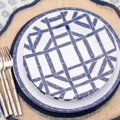 Pomegranate Inc Navy Bamboo Melamine Luncheon Plates Outlet