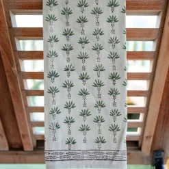 Pomegranate Inc Palm Tree Dot Green Tea Towels | Set of 2