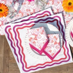 Pomegranate Inc Pink Square Wave Placemat | Set of 4 Best