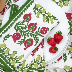 Pomegranate Inc Pom Bells Basil & Magenta Napkin