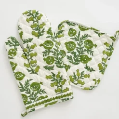 Pomegranate Inc Pom Bells Green Oven Mitt Set New
