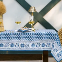 Pomegranate Inc Pom Buti Denim Tablecloth Outlet