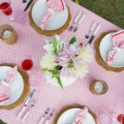 Pomegranate Inc Pom Buti Pink Tablecloth New