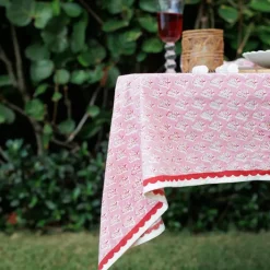 Pomegranate Inc Pom Buti Pink Tablecloth New