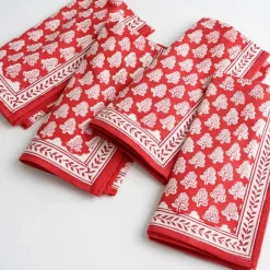Pomegranate Inc Pom Buti Red Napkin | Set of 4 Online