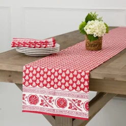 Pomegranate Inc Pom Buti Red Table Runner