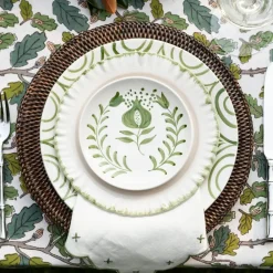 Pomegranate Inc Pomegranate Crest Green Appetizer Plate | Set of 4 Hot