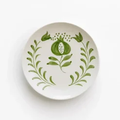 Pomegranate Inc Pomegranate Crest Green Appetizer Plate | Set of 4 Hot
