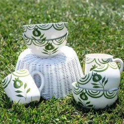 Pomegranate Inc Pomegranate Crest Green Bowl | Set of 2 Sale