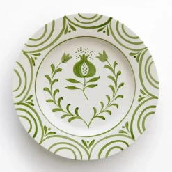 Pomegranate Inc Pomegranate Crest Green Dinner Plate | Set of 2 Discount
