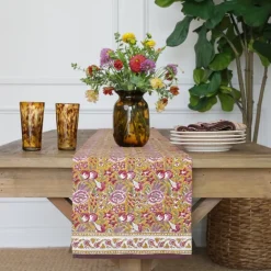 Pomegranate Inc Pomegranate Garden Plum & Ochre Table Runner
