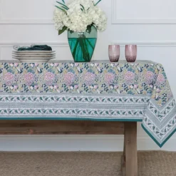 Pomegranate Inc Pomegranate Garden Teal & Lilac Tablecloth Outlet