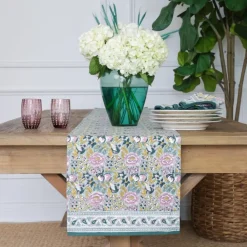 Pomegranate Inc Pomegranate Garden Teal & Lilac Table Runner Discount