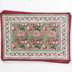Pomegranate Inc Pomegranate Garden Wine & Rose Placemat |Set of 4 New