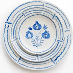 Pomegranate Inc Pomegranate Trio Sketch Cobalt Blue Salad Plate | Set of 2 Clearance