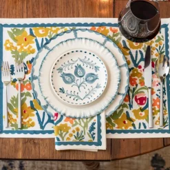 Pomegranate Inc Pomegranate Trio Vine Teal Appetizer Plate | Set of 4 Clearance