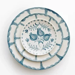 Pomegranate Inc Pomegranate Trio Vine Teal Appetizer Plate | Set of 4 Clearance