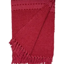 Pomegranate Inc Red & Pink Diamonds Woven Throw Online