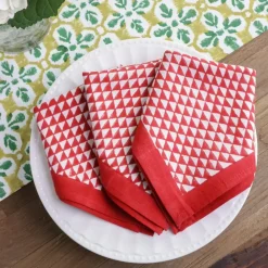 Pomegranate Inc Red Triangle Napkin | Set of 4 Online