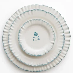 Pomegranate Inc Ruffled Teal Dinner Plate | Set of 2 Hot
