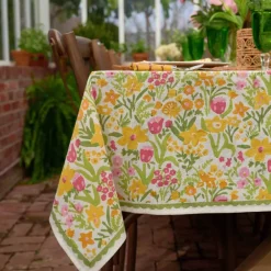 Pomegranate Inc 70s Flower Tablecloth New