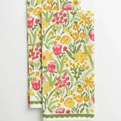 Pomegranate Inc 70s Flower Tea Towels Outlet