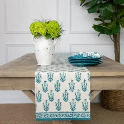 Pomegranate Inc Sagar Aqua Table Runner Hot
