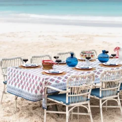 Pomegranate Inc Sagar Red & Blue Tablecloth New