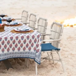 Pomegranate Inc Sagar Red & Blue Tablecloth New