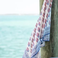 Pomegranate Inc Sagar Red & Blue Tablecloth New