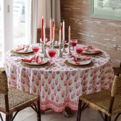 Pomegranate Inc Sagar Red & Pink Tablecloth