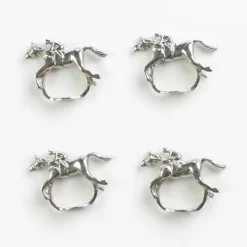 Pomegranate Inc Silver Jockey Napkin Ring | Set of 4 Clearance