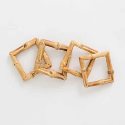Pomegranate Inc Square Bamboo Napkin Rings | Set of 4 Online