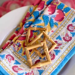 Pomegranate Inc Square Bamboo Napkin Rings | Set of 4 Online