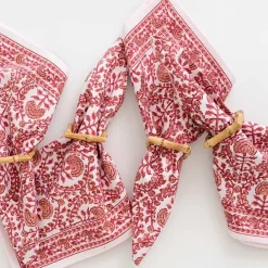 Pomegranate Inc Square Bamboo Napkin Rings | Set of 4 Online