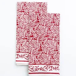 Pomegranate Inc Tapestry Deep Red Tea Towels
