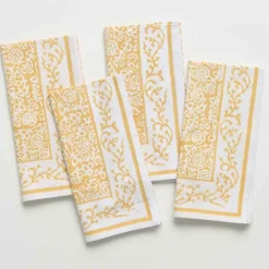 Pomegranate Inc Tapestry Marigold Napkin | Set of 4 New