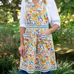 Pomegranate Inc Teal Garden Apron Sale