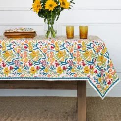 Pomegranate Inc Teal Garden Tablecloth Hot
