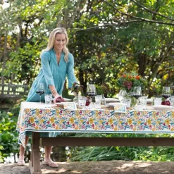 Pomegranate Inc Teal Garden Tablecloth Hot