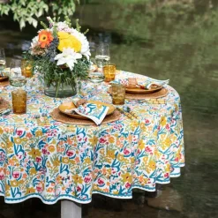 Pomegranate Inc Teal Garden Tablecloth Hot