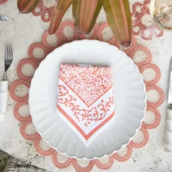 Pomegranate Inc Terracotta Woven Doodles Placemat | Set of 4