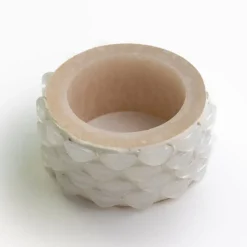 Pomegranate Inc White Round Resin Beaded Napkin Ring | Set of 4 Discount